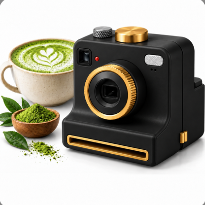Cámara de matcha art · diseños en 1 clic